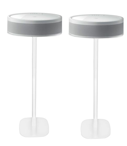 Coppia di piedistalli Vebos con Yamaha MusicCast 50 Bianco Doppio