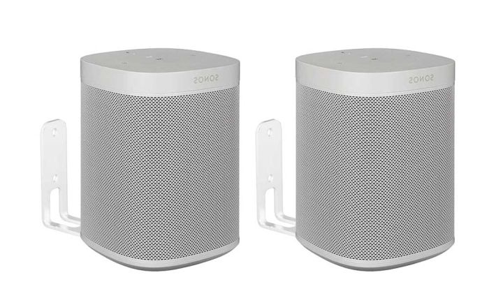Coppia di supporti a muro Vebos per Sonos One Bianco Doppio