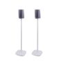 Coppia di piedistalli Vebos con Denon HEOS 1 Bianco Doppio