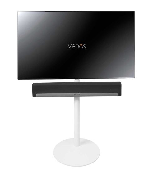 Piedistallo Vebos con Televisione Sonos Playbar bianco