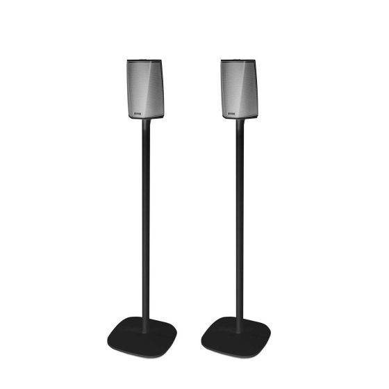 Coppia di piedistalli Vebos con Denon HEOS 1 Nero Doppio