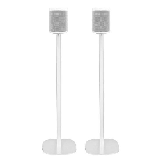 Coppia di piedistalli Vebos con Sonos One SL Bianco Doppio