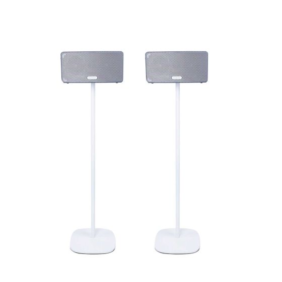 Coppia di piedistalli Vebos con Sonos Play 3 Bianco Doppio