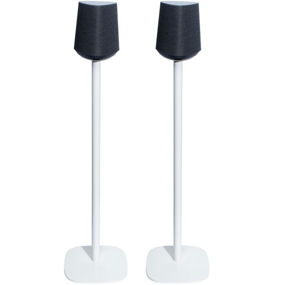 Coppia di piedistalli Vebos con Loewe Klang MR1 Bianco Doppio