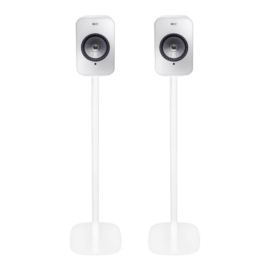 Coppia di piedistalli Vebos con KEF LSX Bianco Doppio