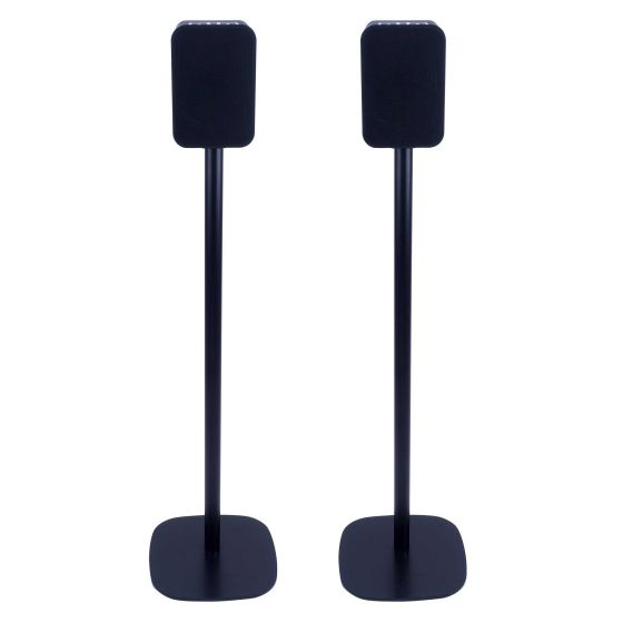 Coppia di piedistalli Vebos con Bluesound Pulse Flex Nero Doppio