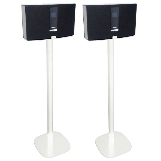Coppia di piedistalli Vebos con Bose SoundTouch 20 Bianco Doppio