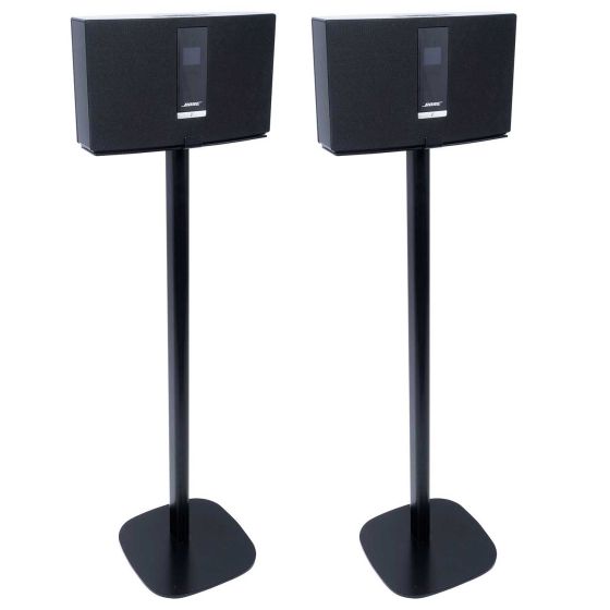 Coppia di piedistalli Vebos con Bose SoundTouch 20 Nero Doppio