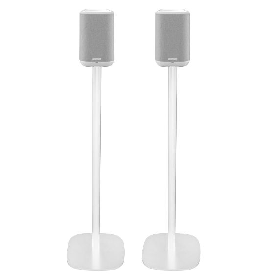 Coppia di piedistalli Vebos con Denon Home 150 Bianco Doppio
