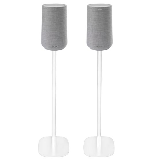 Coppia di piedistalli Vebos con Harman Kardon Citation 100 Bianco Doppio