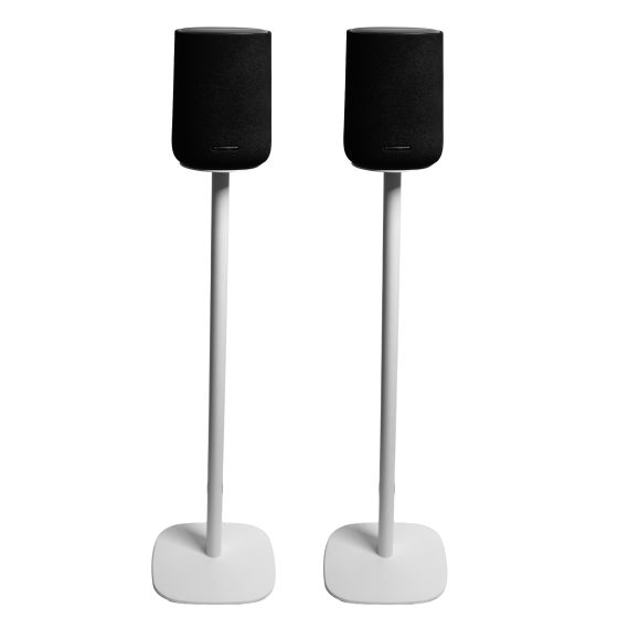 Coppia di piedistalli Vebos con Harman Kardon Enchant Speaker Bianco Doppio