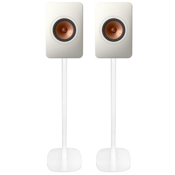 Coppia di piedistalli Vebos con KEF LS50 Bianco Doppio