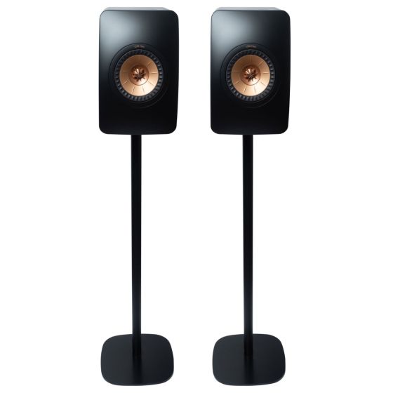 Coppia di piedistalli Vebos con KEF LS50 Nero Doppio