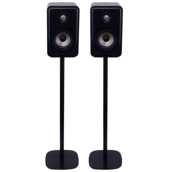 Coppia di piedistalli Vebos con Polk Signature S15e Nero Doppio