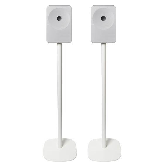 Coppia di piedistalli Vebos con Samsung Music Studio 7 Bianco Doppio