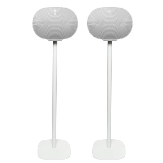 Coppia di piedistalli Vebos con Sonos Era 300 Bianco Doppio