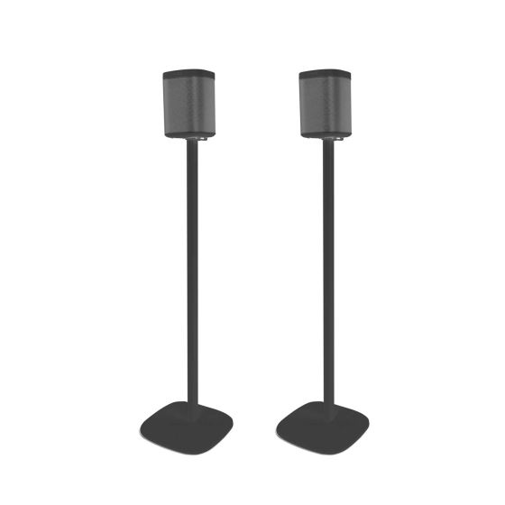Coppia di piedistalli Vebos con Sonos Play 1 Nero Doppio