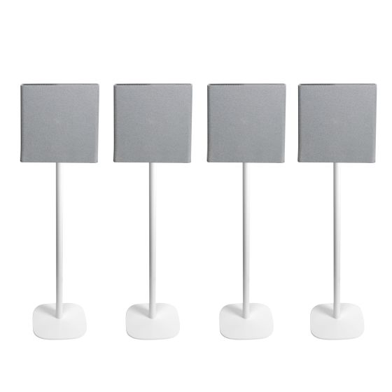 Coppia di piedistalli Vebos con Sony BRAVIA Theatre Quad Bianco Doppio