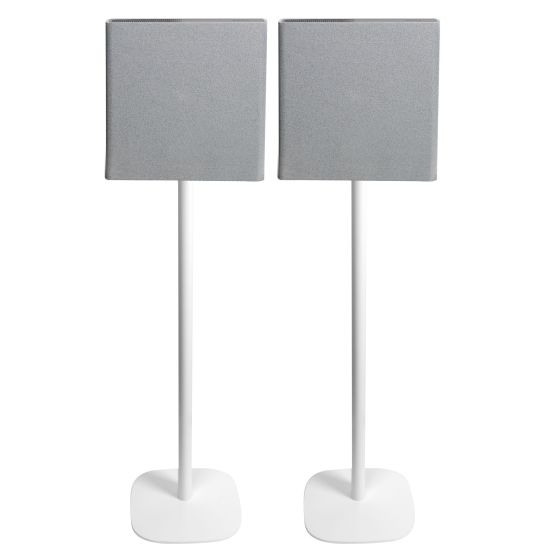 Coppia di piedistalli Vebos con Sony BRAVIA Theatre Quad Bianco Doppio