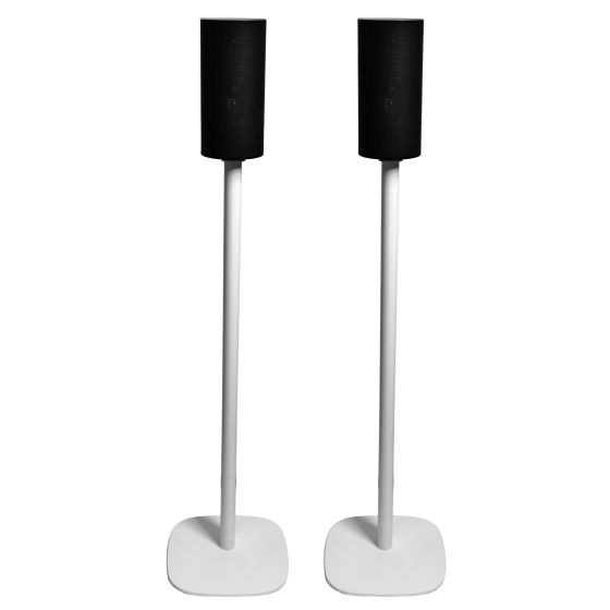 Coppia di piedistalli Vebos con Sony Bravia Theatre System 6 Bianco Doppio