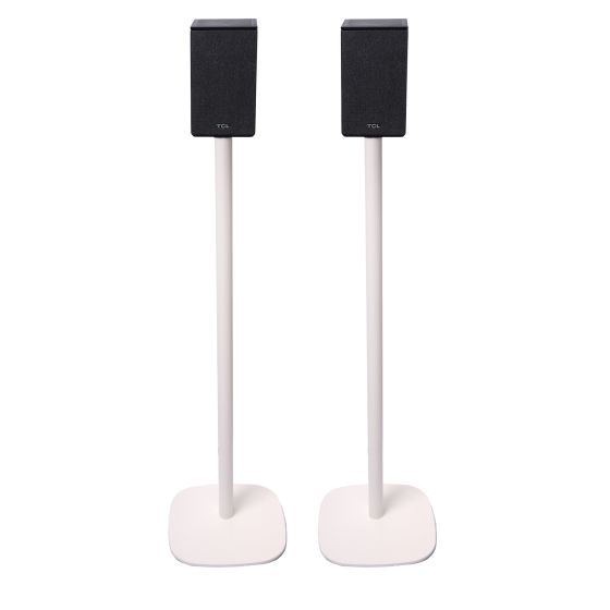 Coppia di piedistalli Vebos con TCL Q85H Bianco Doppio