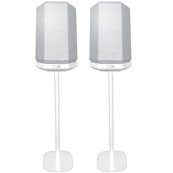Coppia di piedistalli Vebos con Teufel Holist M Bianco Doppio