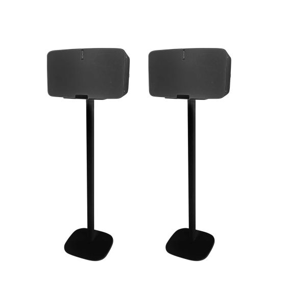 Coppia di piedistalli Vebos con Sonos Play 5 Gen 2 Nero Doppio