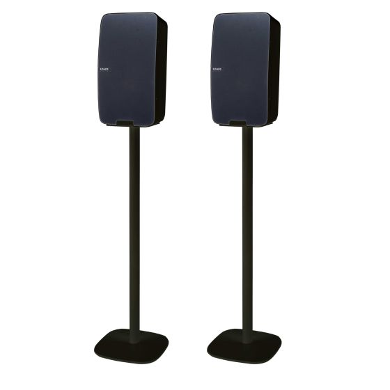 Coppia di piedistalli Vebos con Sonos Five Nero - Verticale Doppio