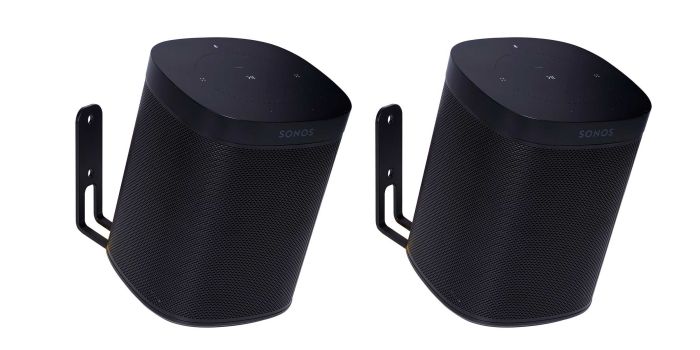 Coppia di supporti a muro Vebos per Sonos One Nero 20 Grad Doppio